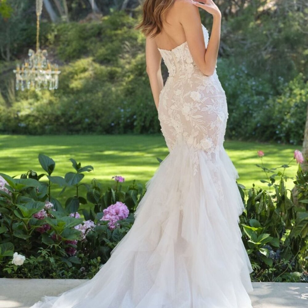 Off white/nude new mermaid wedding dress,bridal gown - Picture 7 of 9